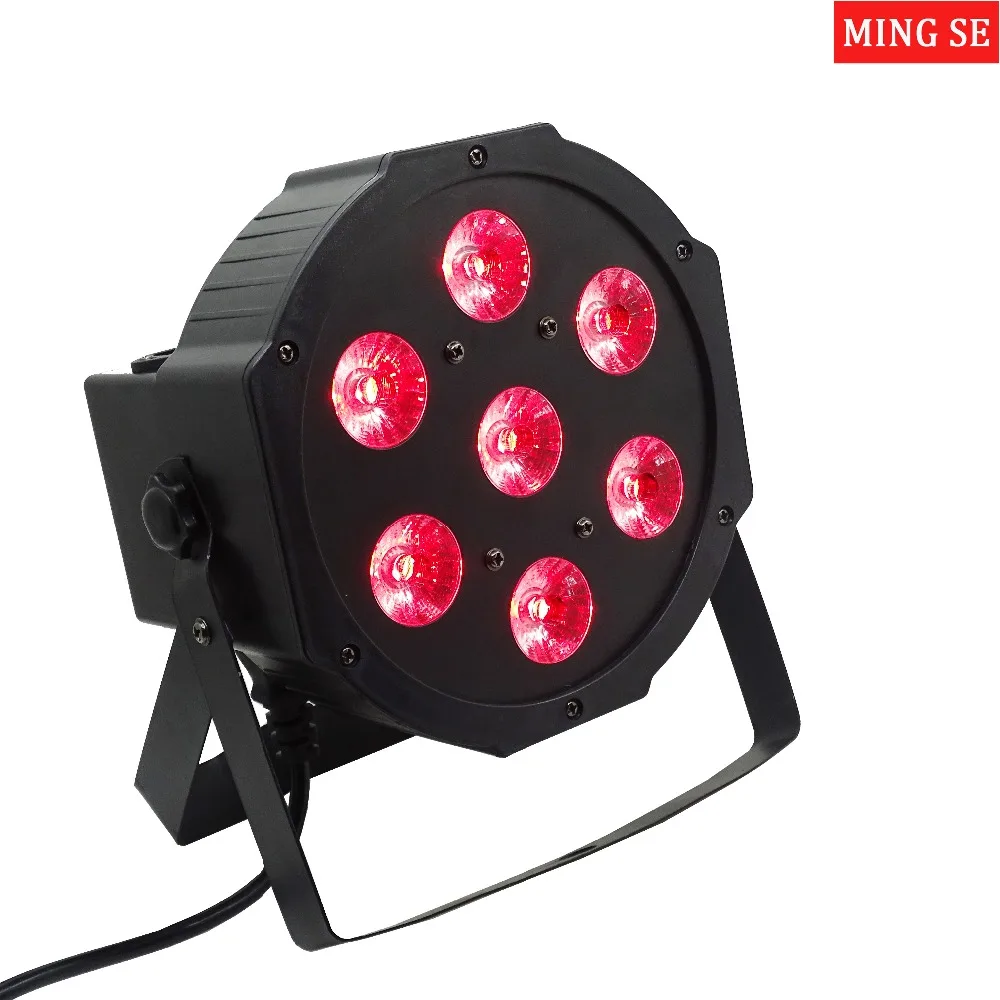 30 шт./лот 25 Угол большой объектив 7x18 Вт led Par огни RGBWA UV 6в1 плоский par led dmx512 Дискотека освещение Профессиональный Сценический dj оборудование