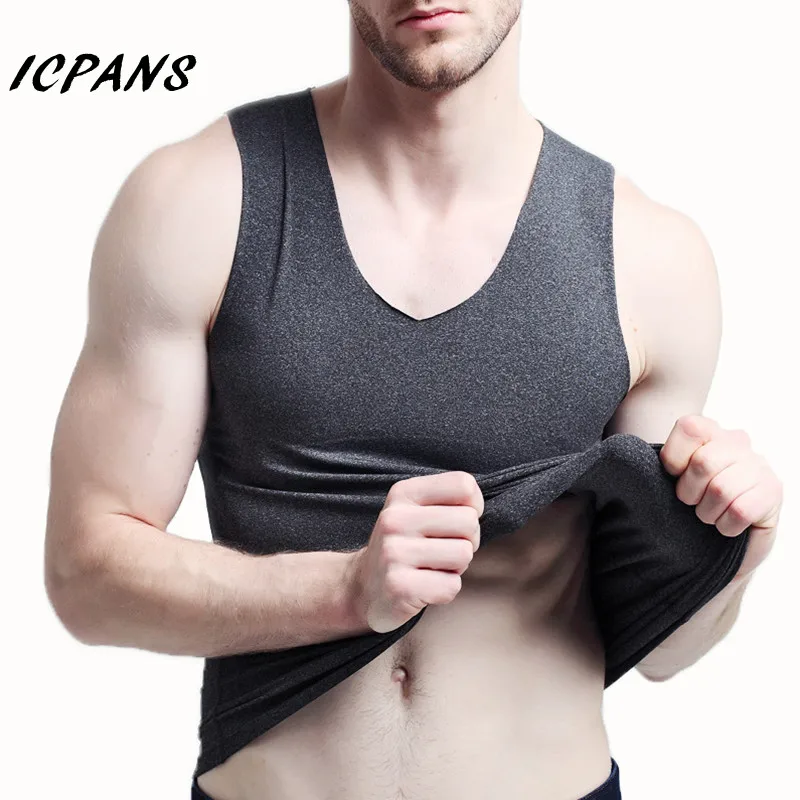 Polyester men vest solid color fitness 