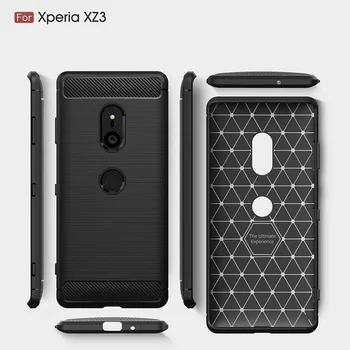 

Mobilephone Case for Sony XZ3 backcover Carbon Fiber Soft TPU cases for Sony XZ3 cover DHL Free shipping 100pcs