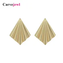 Carvejewl stud earrings irregular leaf shape earrings jewelry for women girl gift matte gold matte silver earrings simple trendy fashion leaf silver earrings basho shape earrings