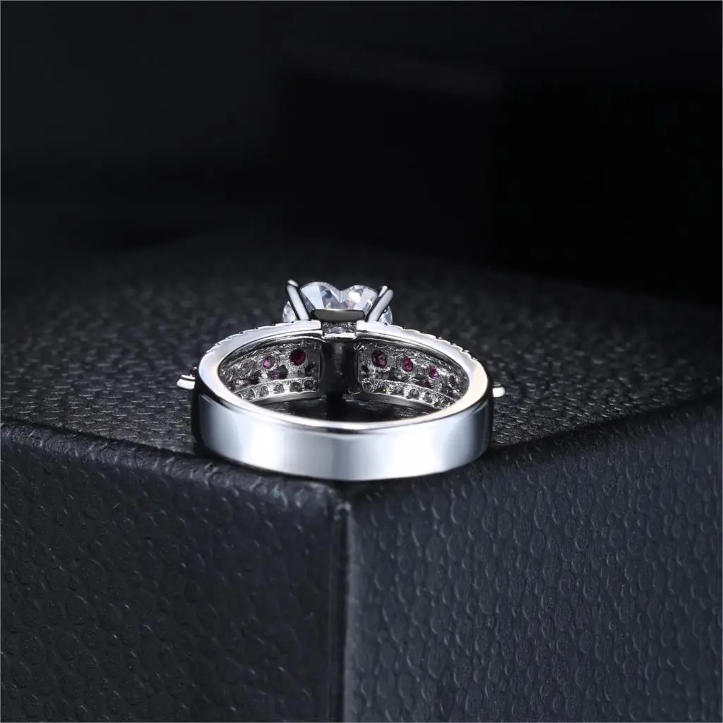 Double Fair Unique Love Heart Cubic Zirconia Trendy Engagement Rings White Gold Color Fashion Jewelry For Women DFDD016