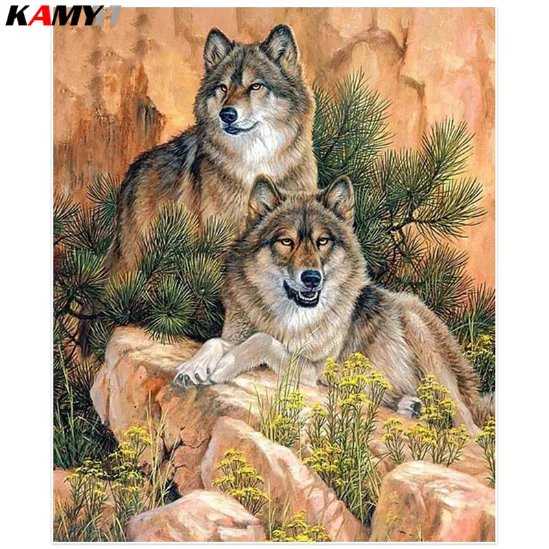 

Diamond Embroidery Wolf DIY Diamond Painting Animals Cross Stitch Diamond Mosaic Full Square Rhinestones Manual Hobby XY1