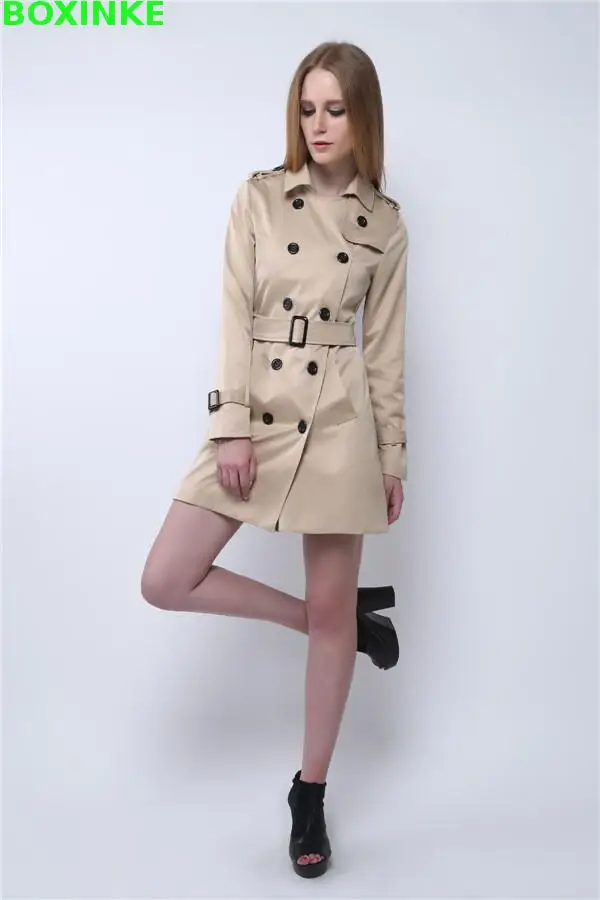 2018 Casaco Feminino Real Full Casual Woven Burderry Coat For Women The New Europe Slim Windbreaker Double Breasted Temperament