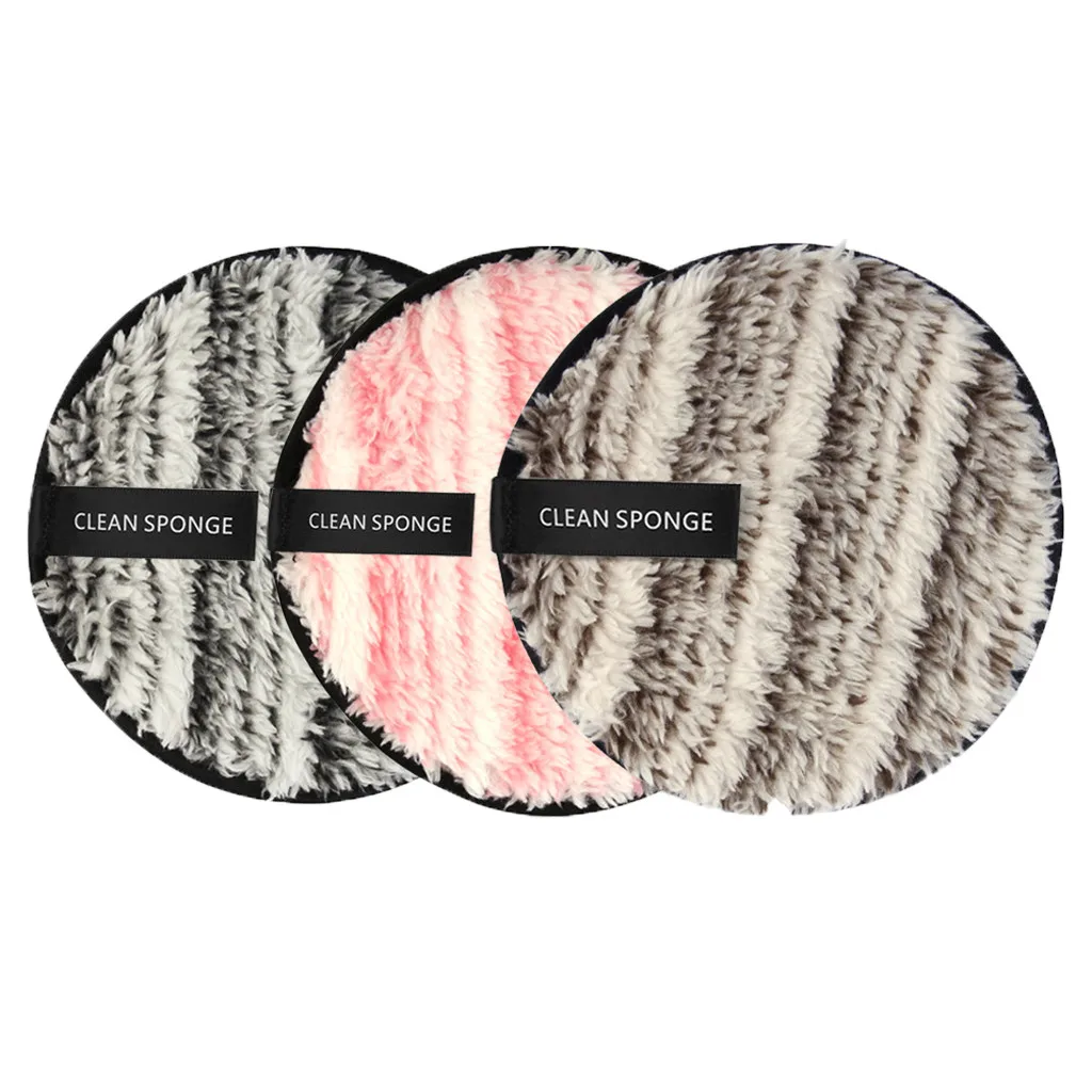 Maange макияжная 3 шт для очистки puff для снятия макияжа Очищение лица Ткань колодки плюшевые puff новые модные Apr11 Dropship