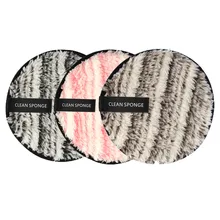 Maange макияжная 3 шт для очистки puff для снятия макияжа Очищение лица Ткань колодки плюшевые puff новые модные Apr11 Dropship