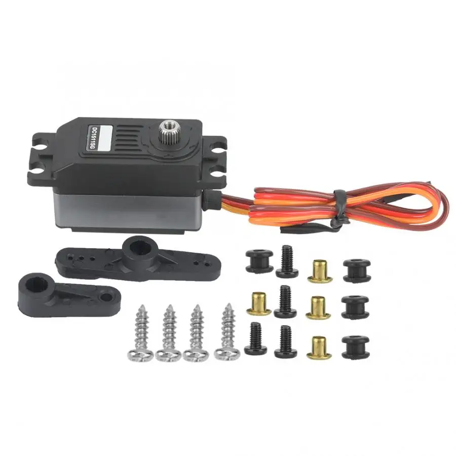 

DC1511S 10-12kg-cm DC Metal Gear Servo Motor for RC Car Fixed Wing Aircraft Helicopter Model RC Parts