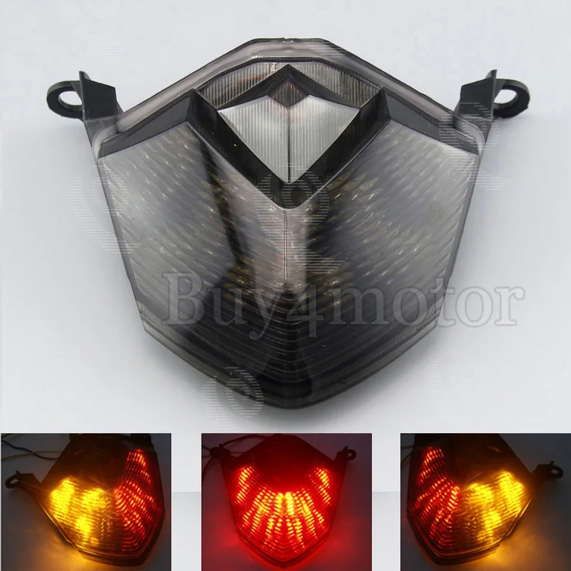 Motorcycle Smoked Tail Brake Turn Signals Taillamp Led Light FOR Kawasaki 09 12 ZX6R 08 10