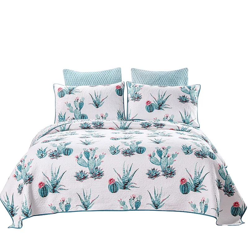 Direct foreign trade cotton printed quilted washable bed cover bedding set of three American quilted quilts Direct foreign trade cotton printed quilted washable bed cover bedding set of three American quilted quilts