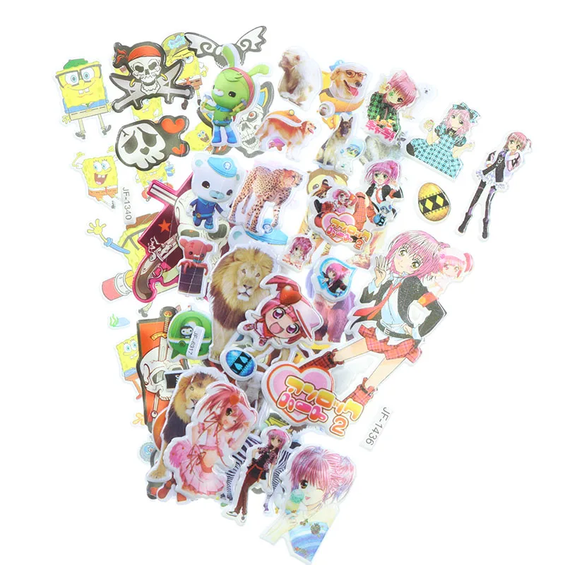 

10pcs Children'S Stationery Stickers Sponge Baby Beautiful Girl Animal World Bubble Stickers Album Decoration Stickers