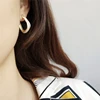 Boucles d'oreilles en argent Sterling 925, Style marocain, en or exagéré, cercle irrégulier, à la mode, bijoux originaux pour femmes ► Photo 2/6