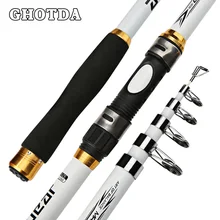 GHOTDA-caña de pescar telescópica de fibra carbono FRP dura, 2,1 M-3,6 M