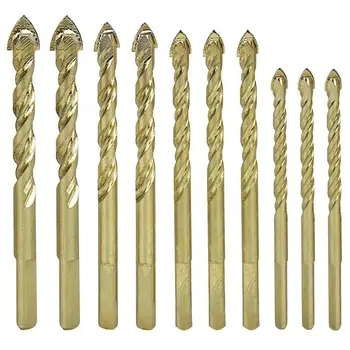 

5 Pieces Multipurpose Tungsten Carbide Tip Masonry Drill Bits For Tile,Concrete, Brick, Glass, Plastic And Wood 6mm,6mm,8mm,10