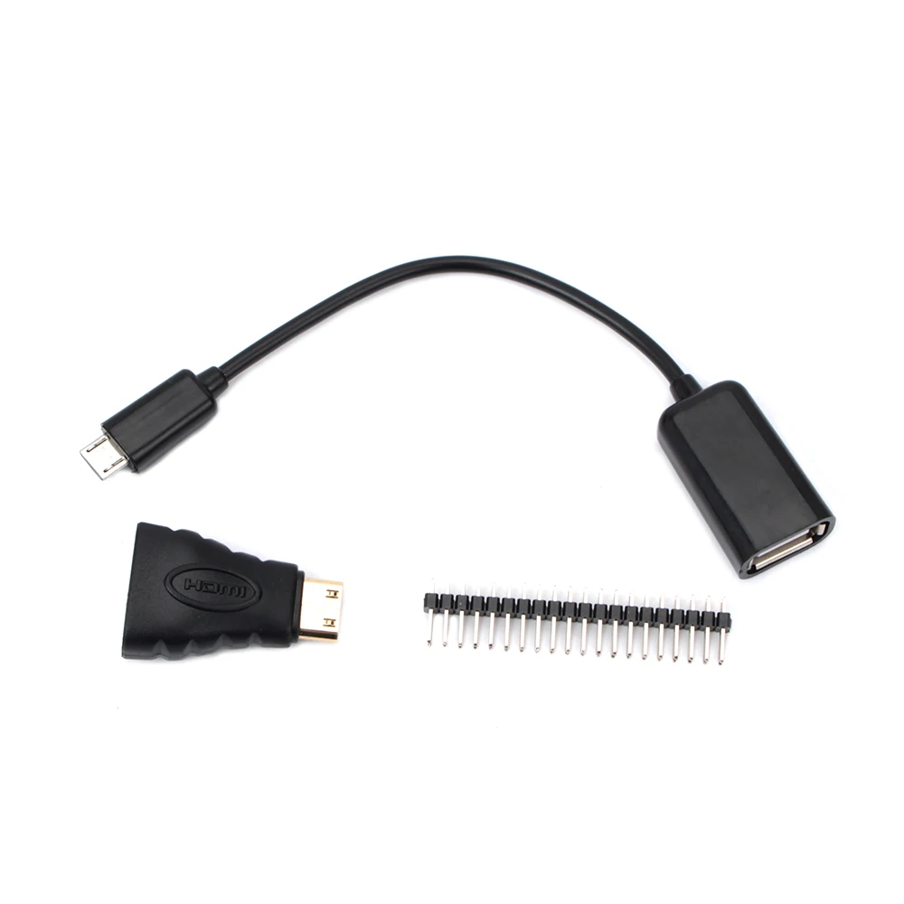 2 комплекта 3 в 1 Raspberry Pi Zero W Комплект Mini HDMI к HDMI адаптер+ Micro USB+ мужской GPIO заголовок для Raspberry Pi Zero W