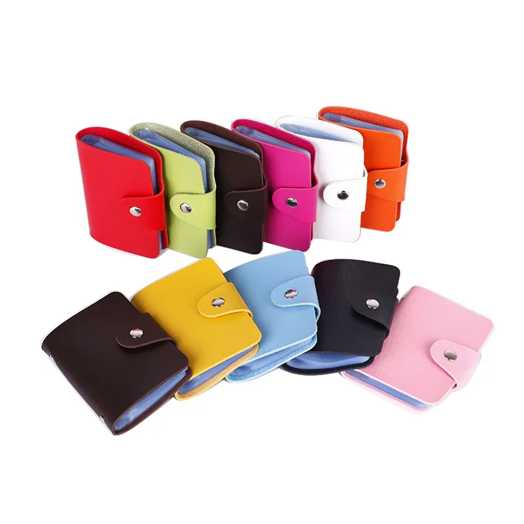 

2018 Fashion Women Card ID Holder Female Wholesale Card Sets 24 Slot Ladies Colorful Hasp Cards Case