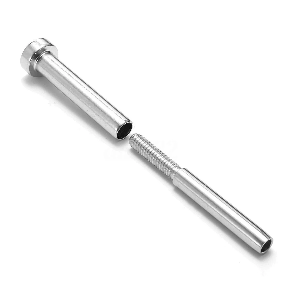 

Stainless Steel Invisible Receiver Stud Swage End Fitting Cable Threaded Stud Terminal For 3/16" Cable Railing