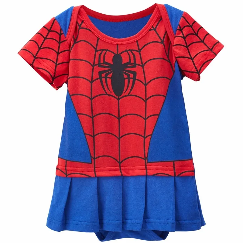 

Baby Girls Romper Dresses Bebe Spiderman Batman Costume Infant Cute Bodysuit DC Superhero Party Cosplay Dress