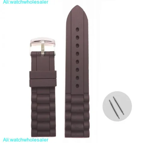 20mm Dark Brown Silicone Jelly Rubber Unisex Watch Band Straps WB1002N20JB
