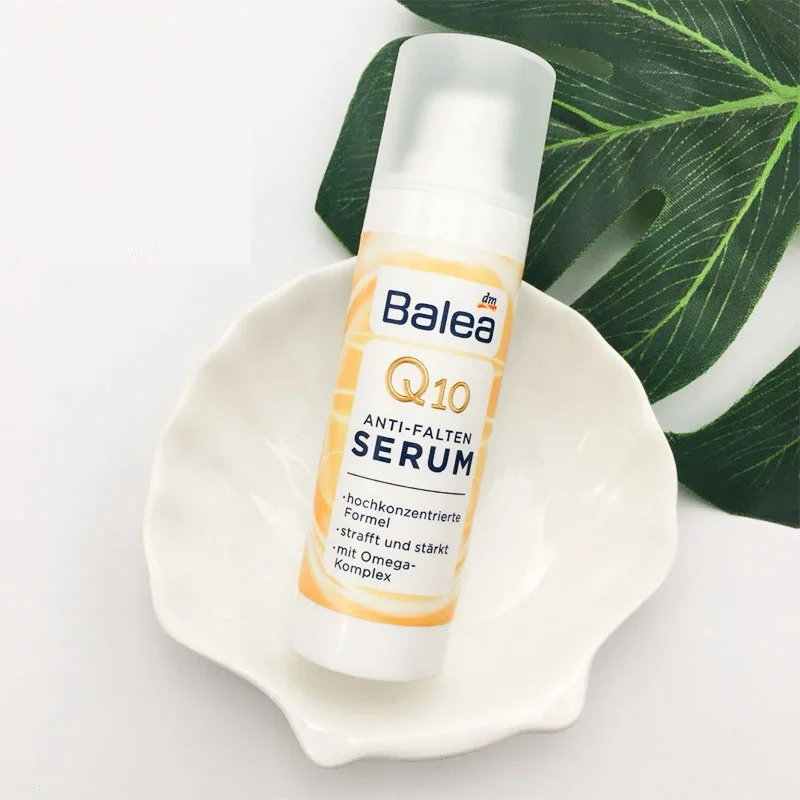 Balea Q10 Сыворотка для ухода за кожей лица и шеи против морщин с комплексом Омега подтягивающая укрепляющая упругость и увлажняющая энергия