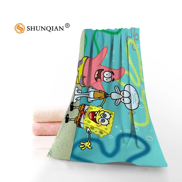 New Custom SpongeBob Towel Printed Cotton Face/Bath Towels Microfiber