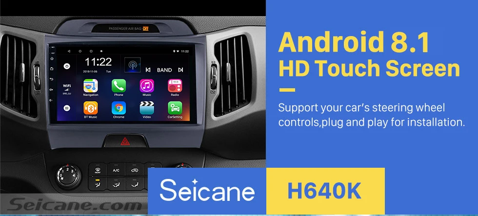 Top Seicane 2Din Android 8.1 9"Car Radio For KIA Sportage 2010 2011 2012 2013 2014 2015 Tochscreen GPS Navigation Multimedia Player 0