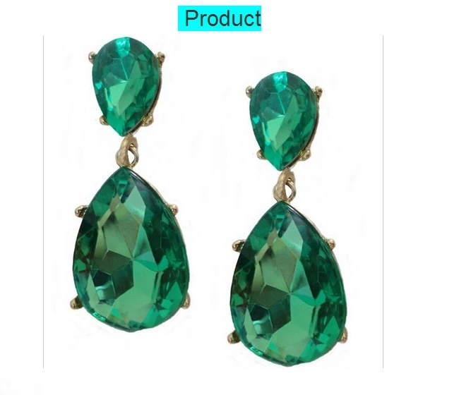Celebrity Angelina Jolie inspirado intensamente Cut esmeralda cristal austriaco gota del rasgón pendientes 3E340|crystal wedding filigreecrystal earrings for men - AliExpress