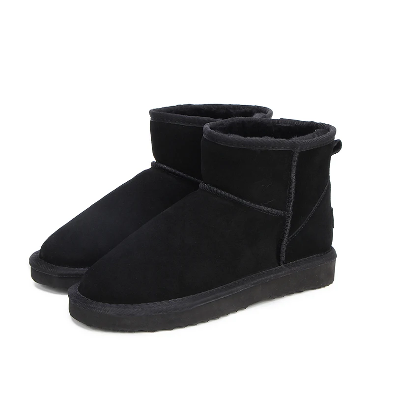 MBR FORCE/высококачественные классические женские зимние ботинки в австралийском стиле; ботильоны из натуральной кожи; теплые зимние ботинки; женская обувь - Цвет: Black