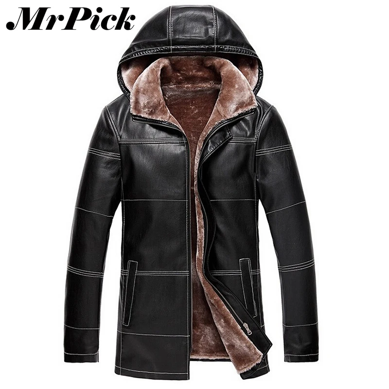 Compra chaqueta de cuero de los hombres con capucha online