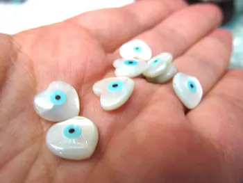 

handmade heart Genuine MOP shell gergous evil turquoise love drilled 12mm 20pcs