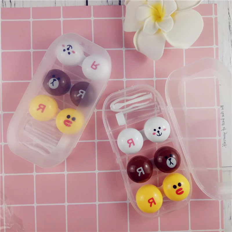 

Color Eye Lenses Case Cartoon Contact Lens Case 3Pairs Lense Contact Lens Kit Lenses Container Holder Box For Eye Lens Kutusu