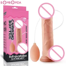 Huge Penis Pump Massager Dildo Squirting Water Realistic Cock Dildo Vibrator with Suction Cup Sex Toys for Woman Masturbator