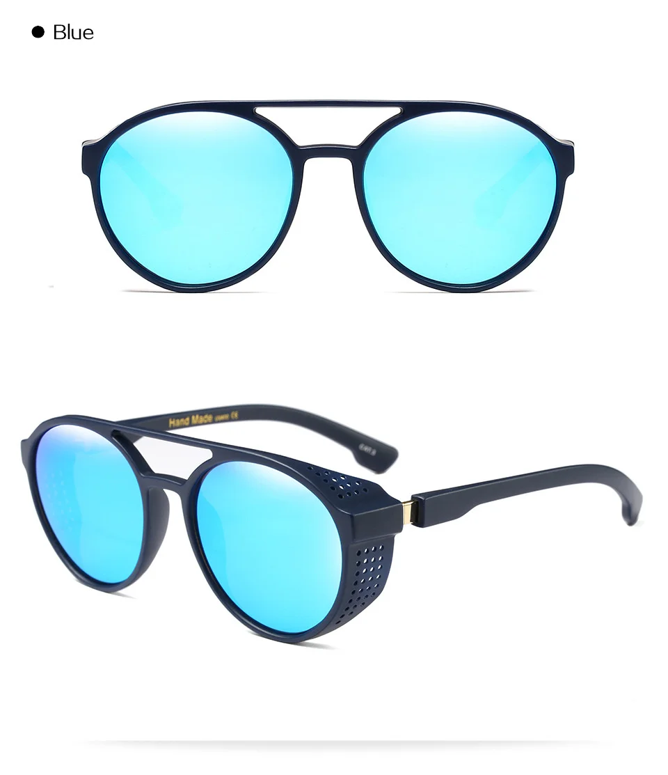 YOOSKE стимпанк Круглые Солнцезащитные очки для мужчин и женщин ретро очки панк Солнцезащитные очки винтажные брендовые дизайнерские солнцезащитные очки с двумя лучами UV400