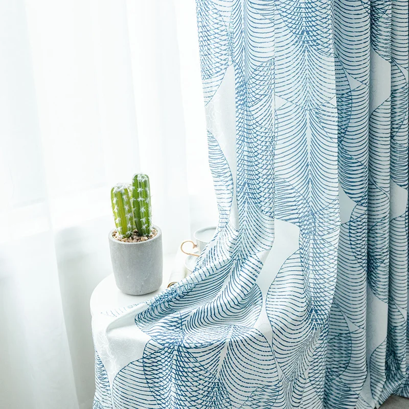 Медленно соул синий, зеленый, черный занавески ткань занавески для французского окна для гостиной спальни Готовые свадебные украшения листья