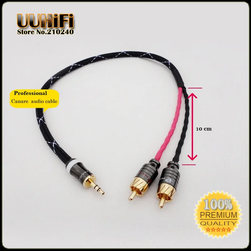HIFI 3.5mm to 2 RCA Stereo DIY Cable Budweiser RCA + Canare