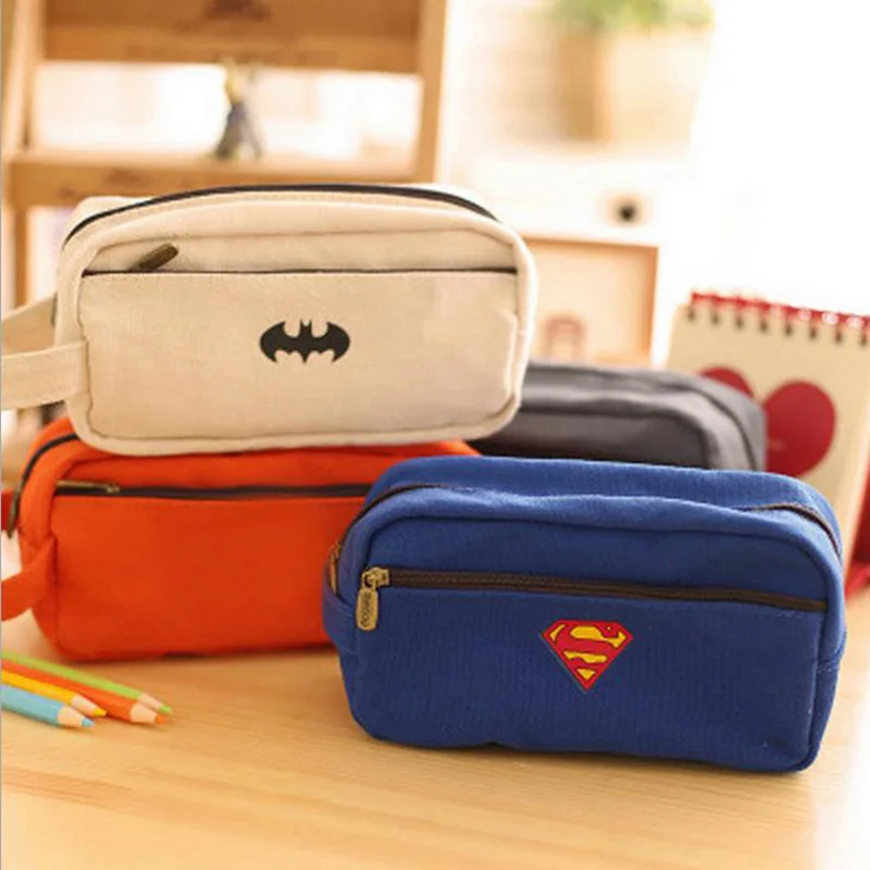

High-capacity Transformers Batman Captain America Superman Pencil case Oxford box Office School Stationery cosmetic bag
