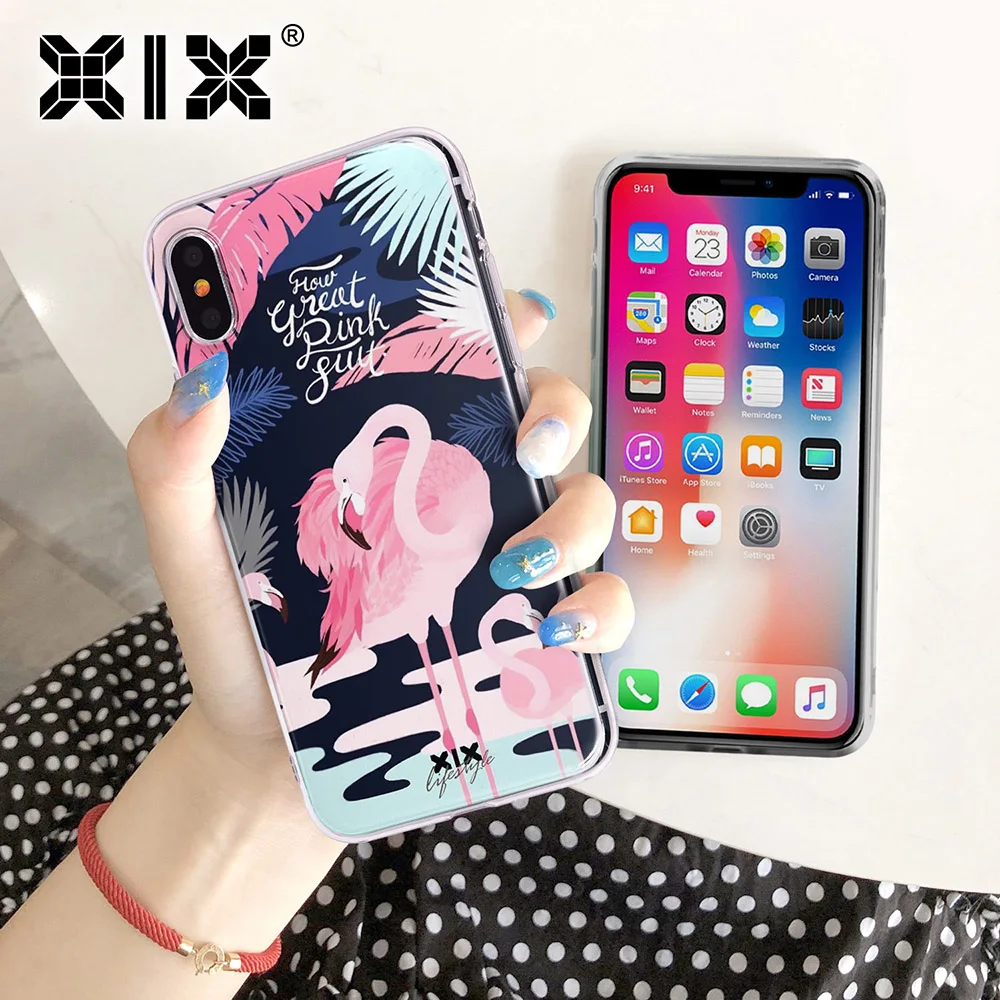 Чехол для iPhone X 5 5S 6 6S 7 8 Plus XS Max XR милый чехол с фламинго мягкий из ТПУ | Мобильные