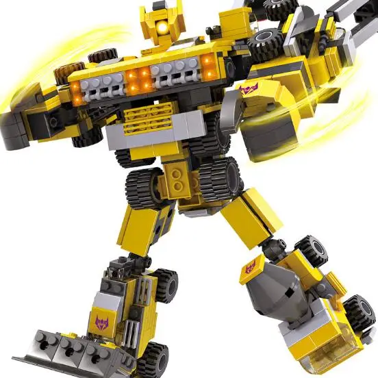 

Big Robot Yellow Blocks Building Blocks Set Bricks Assembled Models Educational Toys For Children Gift YH1281