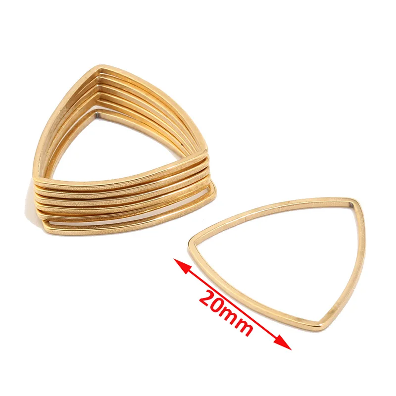 

10pcs 16K Gold Tone Geometric Triangle Connector Charms Circle Teardrop Moon Connectors DIY Jewelry Findings Components