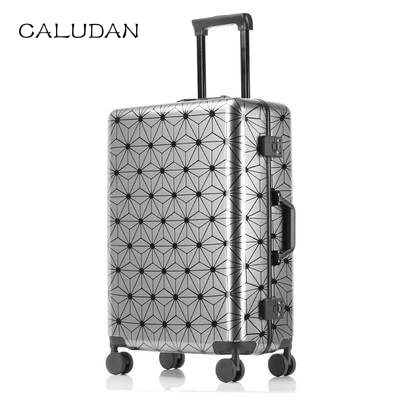 

Luxury high quality aluminum frame fashion Rolling Luggage Spinner brand Travel Bags Men Business Suitcase