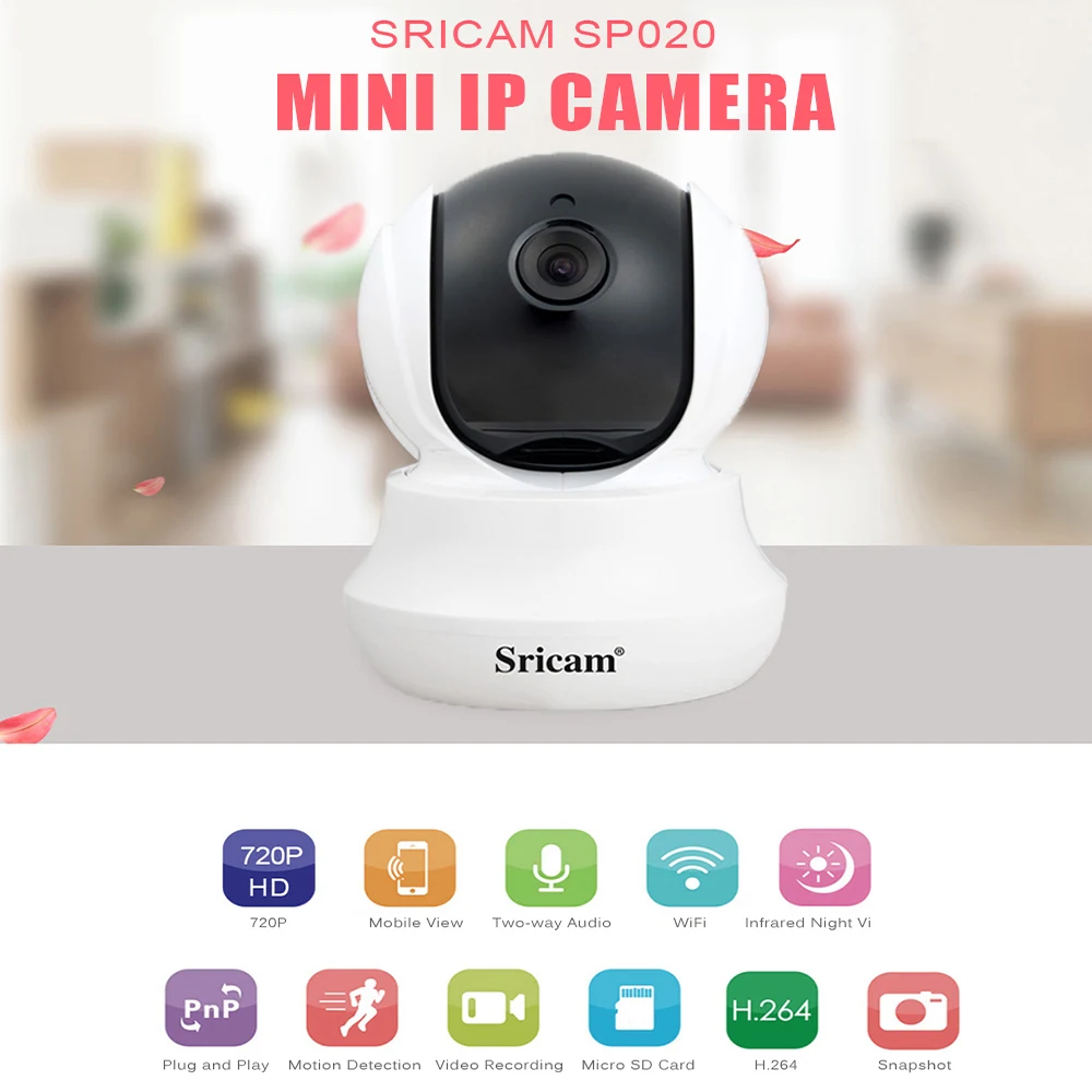 Sricam SP020 HD 720 P Беспроводной Wi Fi ip крытая безопасности Камера ИК Ночное