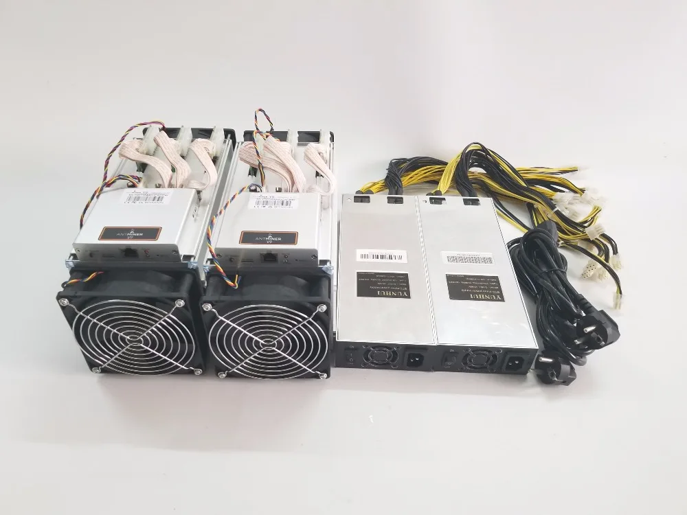 2 шт AntMiner V9 4T 4th/s с БП Bitcoin Miner Asic Miner Btc BCH Miner лучше чем AntMiner S9 S9i T9+ WhatsMiner M3 E9