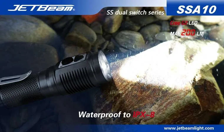 

Free shipping JETBeam SSA10 CREE G2 LED 200 lumens Side Switch Series powered by 1*AA battery flashlight