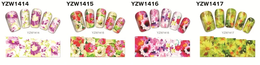 YZWLE 1 лист мода Стикеры 3D на ногти Nail Art Новые Стили Маникюр наклейки украшения(YZW-6027