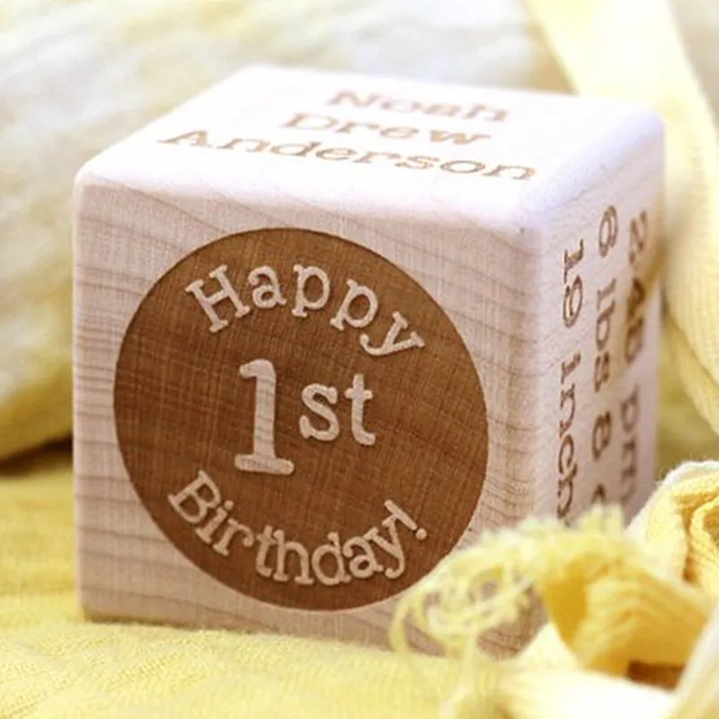 Baby Block First Birthday Milestone Block Personalized New Baby Gift