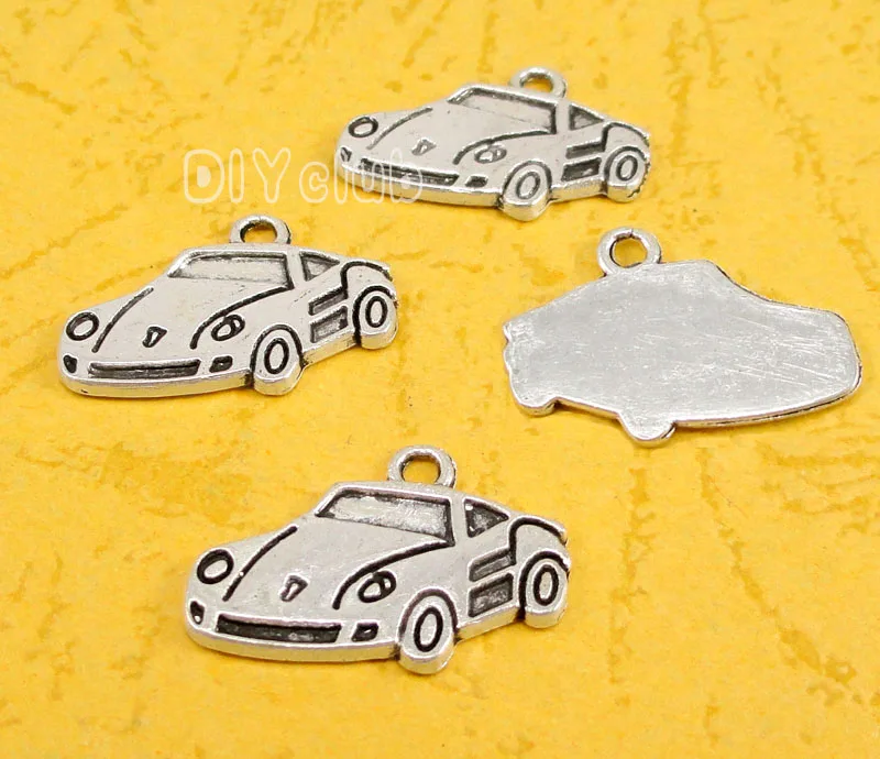 70pcs антикварные серебряные Спортивные Подвески для автомобиля 20x14 мм|Шармы| |