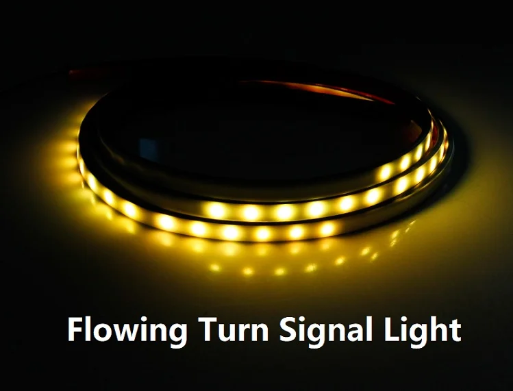 Best OKEEN Waterproof Flexible Car Trunk RGB Led Strip 24V Auto Trunk Tail Brake Running Light Flowing Yellow Turn Signal Light Strip 5