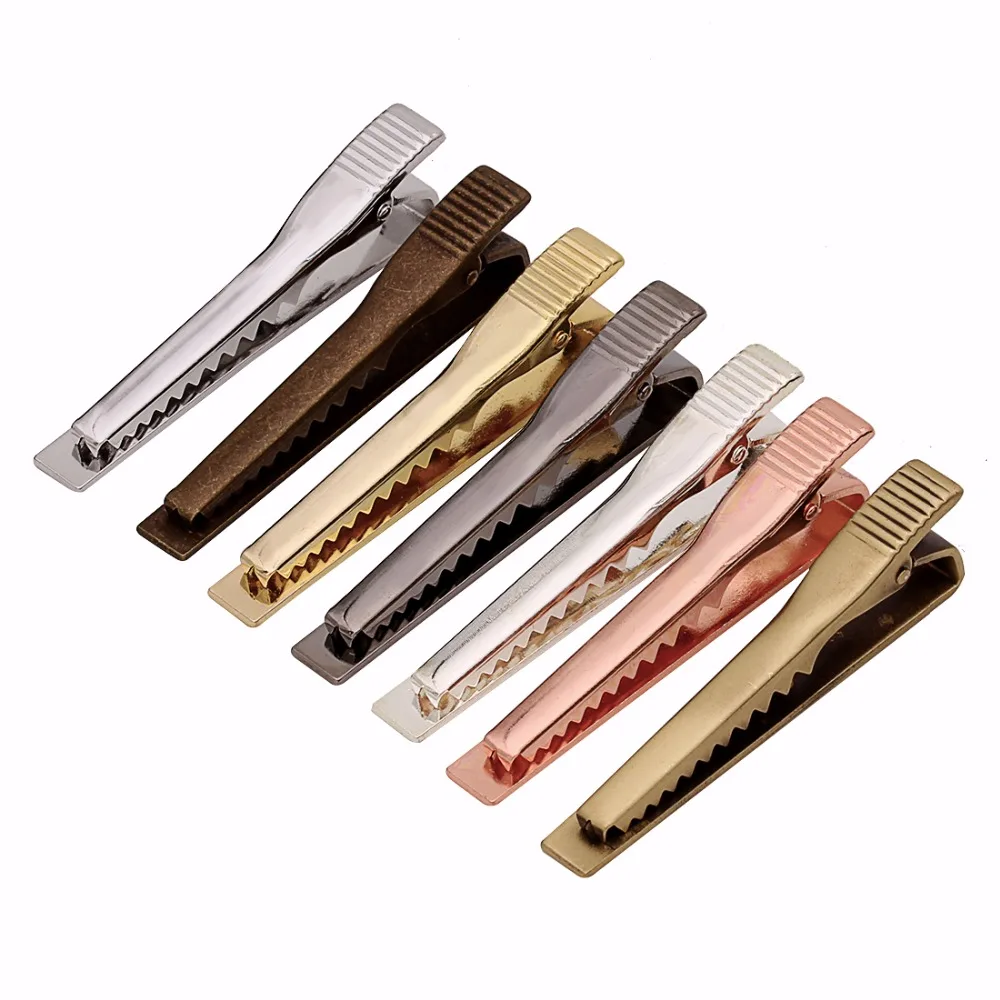 

5pcs/lot 51*7mm Tie Pin Clip Blank For Men Women Business DIY Handmade Hair Pin Jewelry Gift se Gold Bronze Silver Color