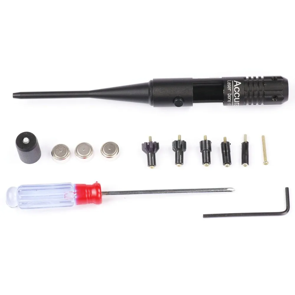 

10PCS RED Dot Laser Bore Sighter Collimator Kit for 0.22 to 0.50 Boresighter Hunting Rifle Caliber 5 Adjustable Adapters