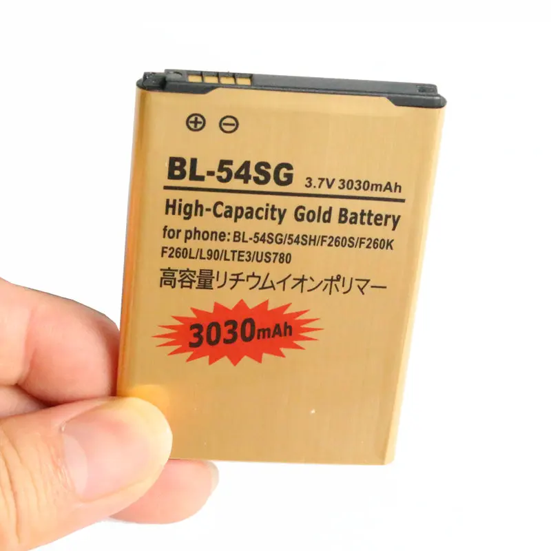 Ciszean 10 шт./лот 3030 мА/ч BL-54SH BL-54SG золото запасная батарея для LG F260/S/K/L LTE3 US780 L90 F7 F320/L/S/K