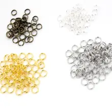 200 шт./лот, 4, 6, 7, 8, 10 мм, открытые кольца с двойными петлями, золотого, серебряного цвета, разъемные кольца, разъемы для изготовления ювелирных изделий, сделай сам
