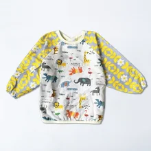 Детские нагрудники, хлопковый передник с длинными рукавами, комбинезон, детский халат, одежда для малышей, Одежда для младенцев, аксессуары для кормления